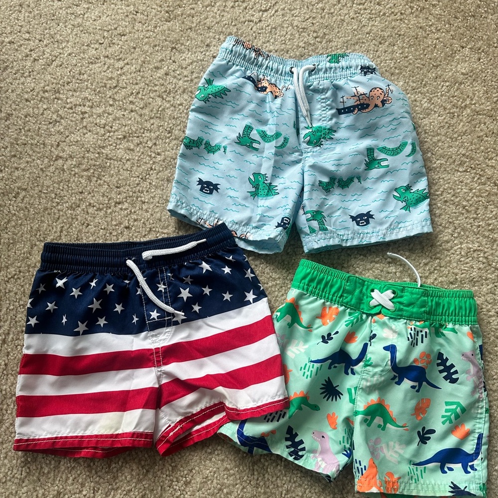 OshKosh B'gosh Kids Shorts Trio - Stars, Dinosaurs, and Crocodiles